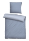 Preview: Biberna Mako-Baumwoll-Satin Bettwäsche 'Uni' 135 x 200 cm Blau